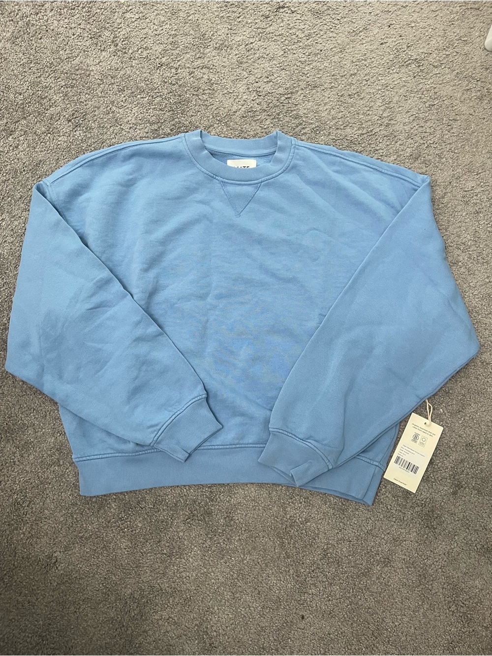 NWOT Mate the Label Organic Fleece Relaxed Crewneck Sweatshirt